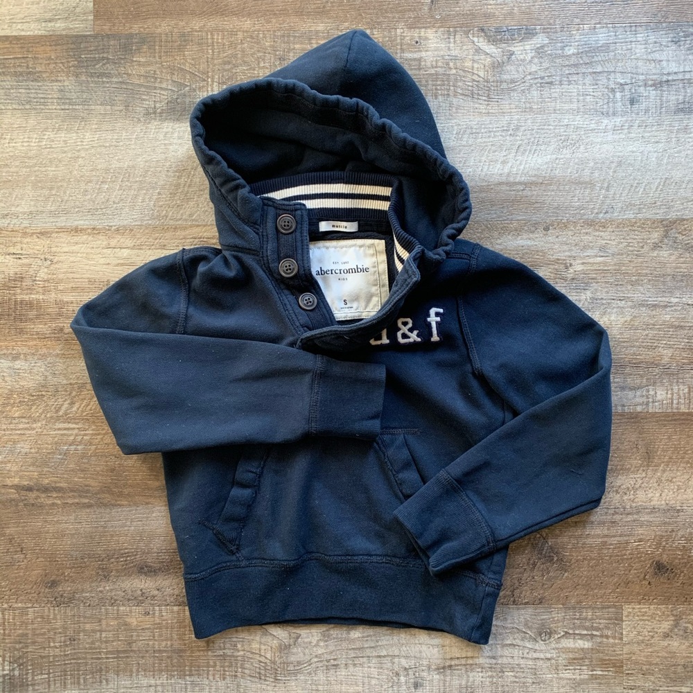 A&F Kids boys Small Navy Blue Hoodie w/ pocket
